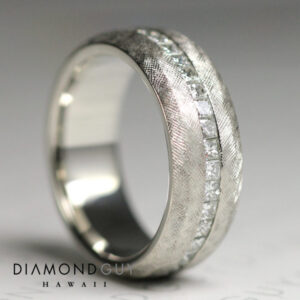 Signature Diamond Guy Men's Design: Custom Industrial Brush Eternity Men's Band