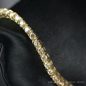 Vintage 4.2CTW Round Diamond 14k Yellow Gold Tennis Bracelet 7"