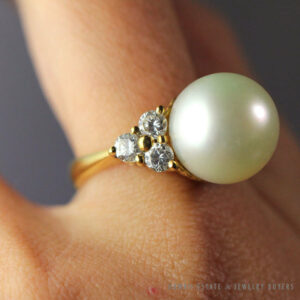 South Sea Pearl & 1CTW Diamond 18K Yellow Gold Ring w/ Appraisal