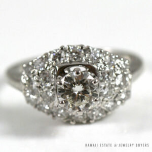 Vintage 1CTW Diamond Pave 14K White Gold Ring (SZ 6)