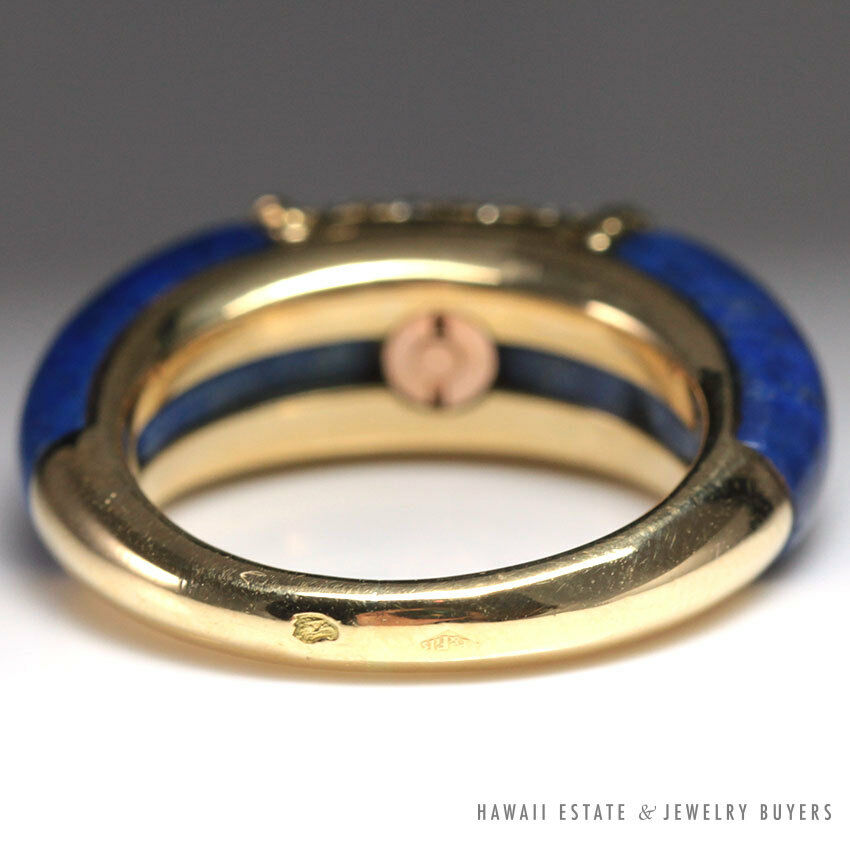 Van Cleef & Arpels Lapis Lazuli & Diamond 18K Band B 5001 (SZ 4.75) - Image 3