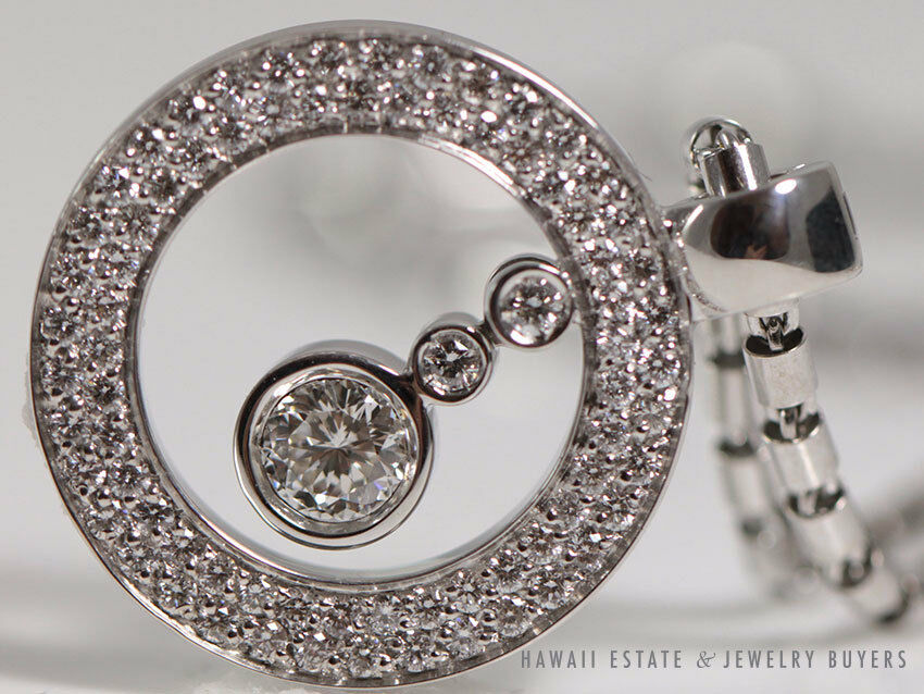 Roberto Coin 0.78CTW VVS1 Diamond 18k White Gold Baby "O" Necklace - Image 3