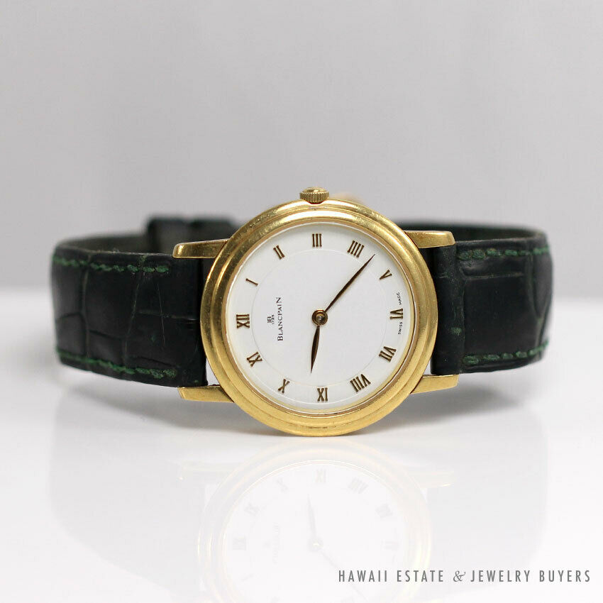 Ladies 28mm Blancpain Villeret 18k Alligator Mechanical Swiss Watch w/ Appraisal