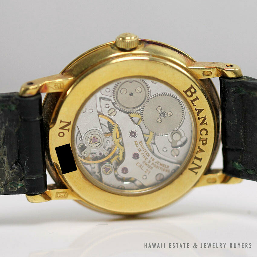 Ladies 28mm Blancpain Villeret 18k Alligator Mechanical Swiss Watch w/ Appraisal - Image 3