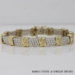 24.3g 14K2T 3ctw VVS/FG DIAMOND BRACELET SIZE 6.5
