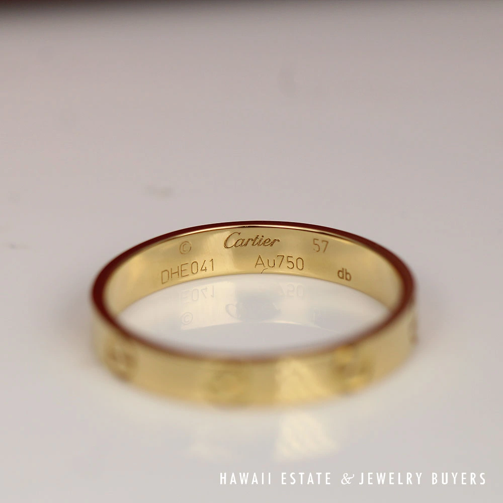 Authentic Cartier Love Ring 18K Yellow Gold 3.5mm Band Size 57