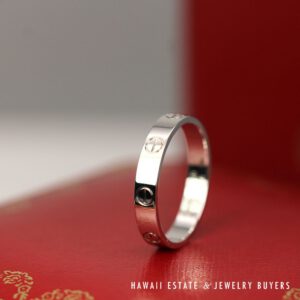 Authentic Cartier Love Ring 18K White Gold 3.5mm Band Size 57