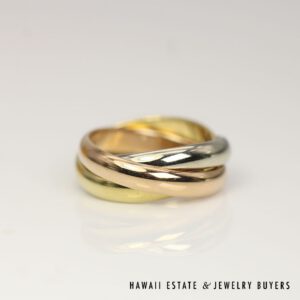 Authentic Cartier Trinity 3-Tone Gold Ring Size 50