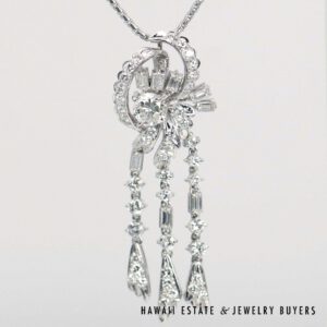 14.2g 18/14KWG 2.50ctw Diamond Pendant 20" Box Chain