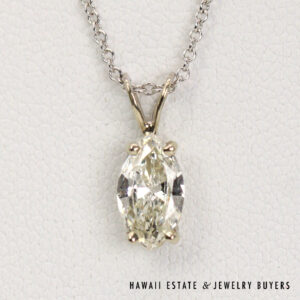 0.67ct Marquise Diamond 14K White Gold Pendant Necklace , 16Ó Length