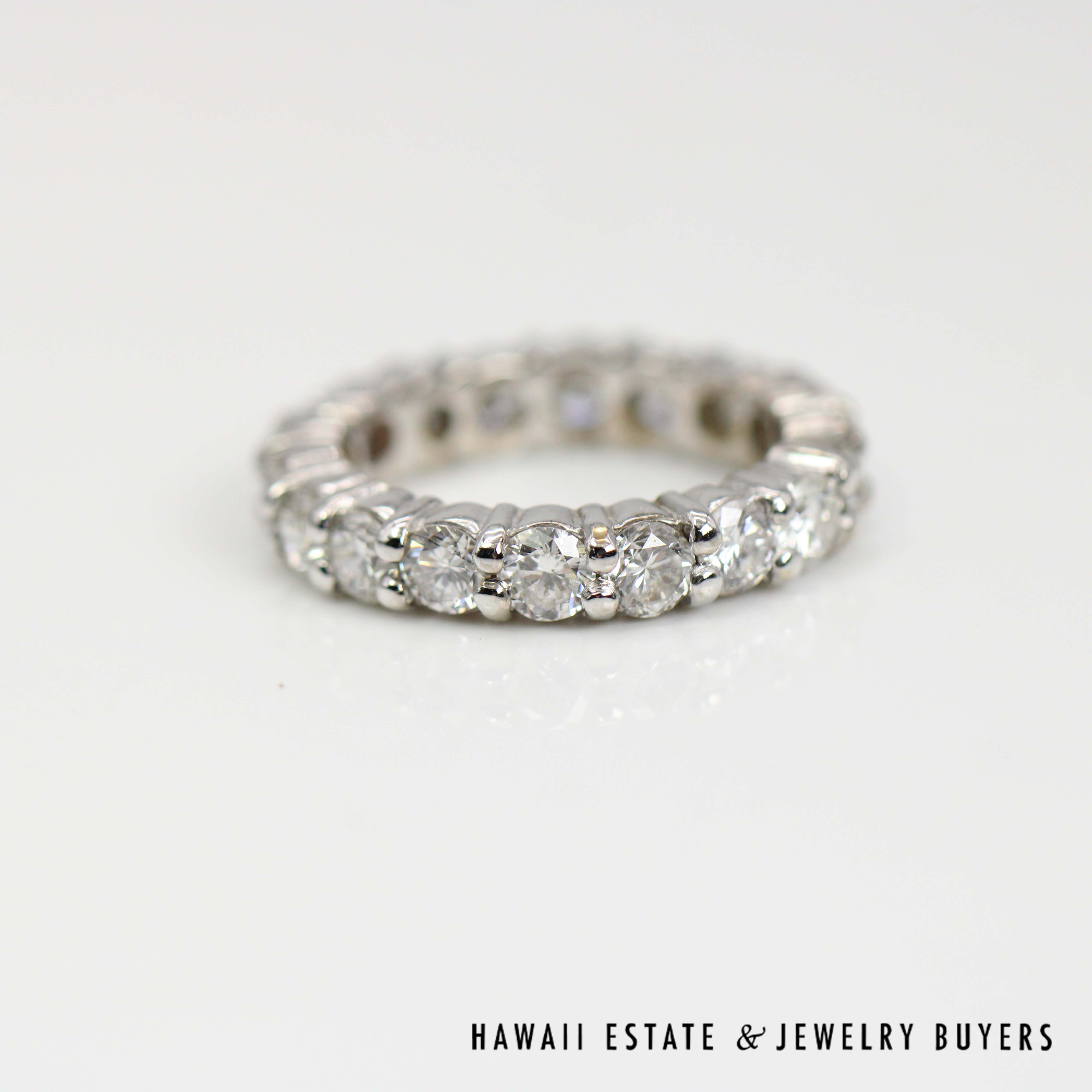 2.25ctw SI/HI Diamond Eternity 14k White Gold Band Size 4.5, 3.6g
