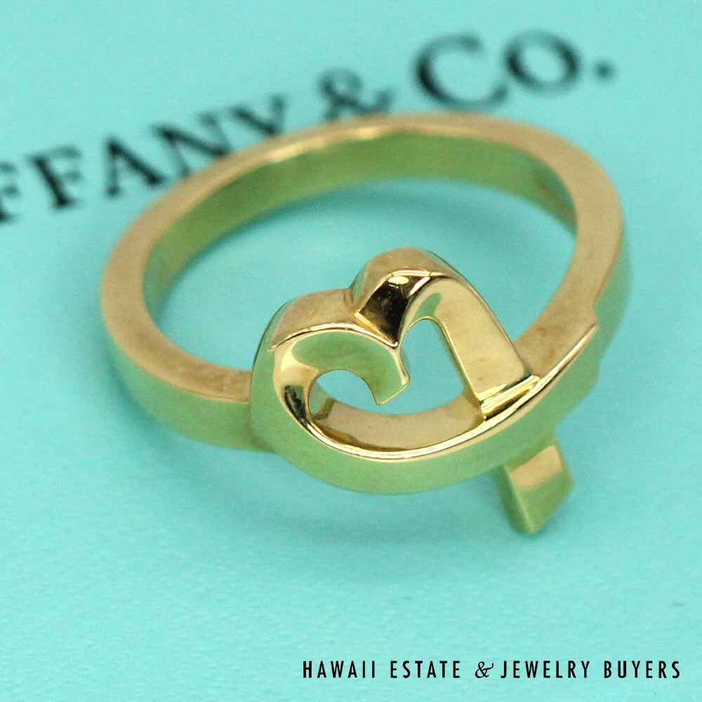 Tiffany & Co. Paloma Picasso Loving Heart 18K Yellow Gold Ring 