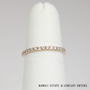 0.27CTW Diamond 14K Rose Gold Wedding Band Size 5.25