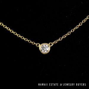 Tiffany & Co 0.15ct VS/GH Diamond Peretti Diamonds by the Yard 18k Yellow Gold Necklace with 16" Rolo Chain, 2g
