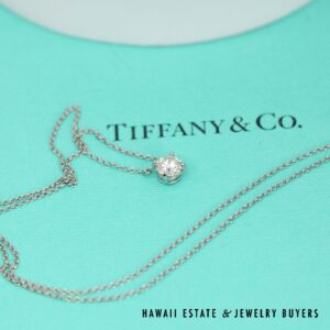 Tiffany & Co 0.68ct VS1 J Round Brilliant Cut Diamond Solitaire Pendant