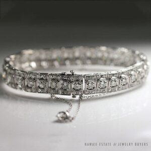5.76CTW Art Deco Old European Diamond Platinum Bracelet