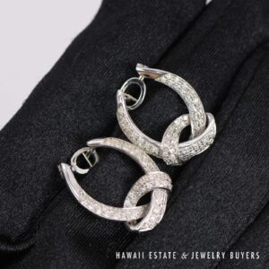 1ctw Diamond SI/HI Knot 18K White Gold Earrings