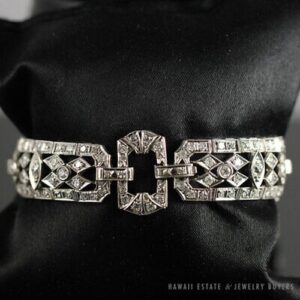 Vintage 6.20CTW Diamond Platinum Bracelet w/ Appraisal