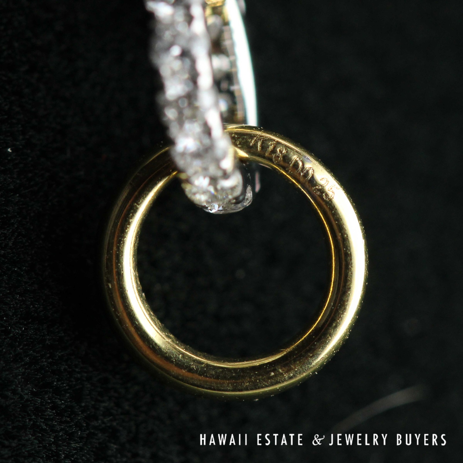 0.22ct Diamond Circle Pendant 18k Yellow Gold with 18" Adjustable Chain, 2.7g - Image 3