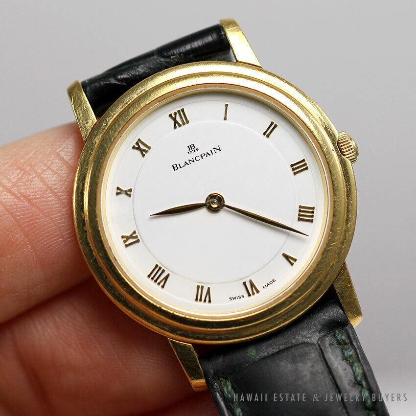 Ladies 28mm Blancpain Villeret 18k Alligator Mechanical Swiss Watch w/ Appraisal - Image 5