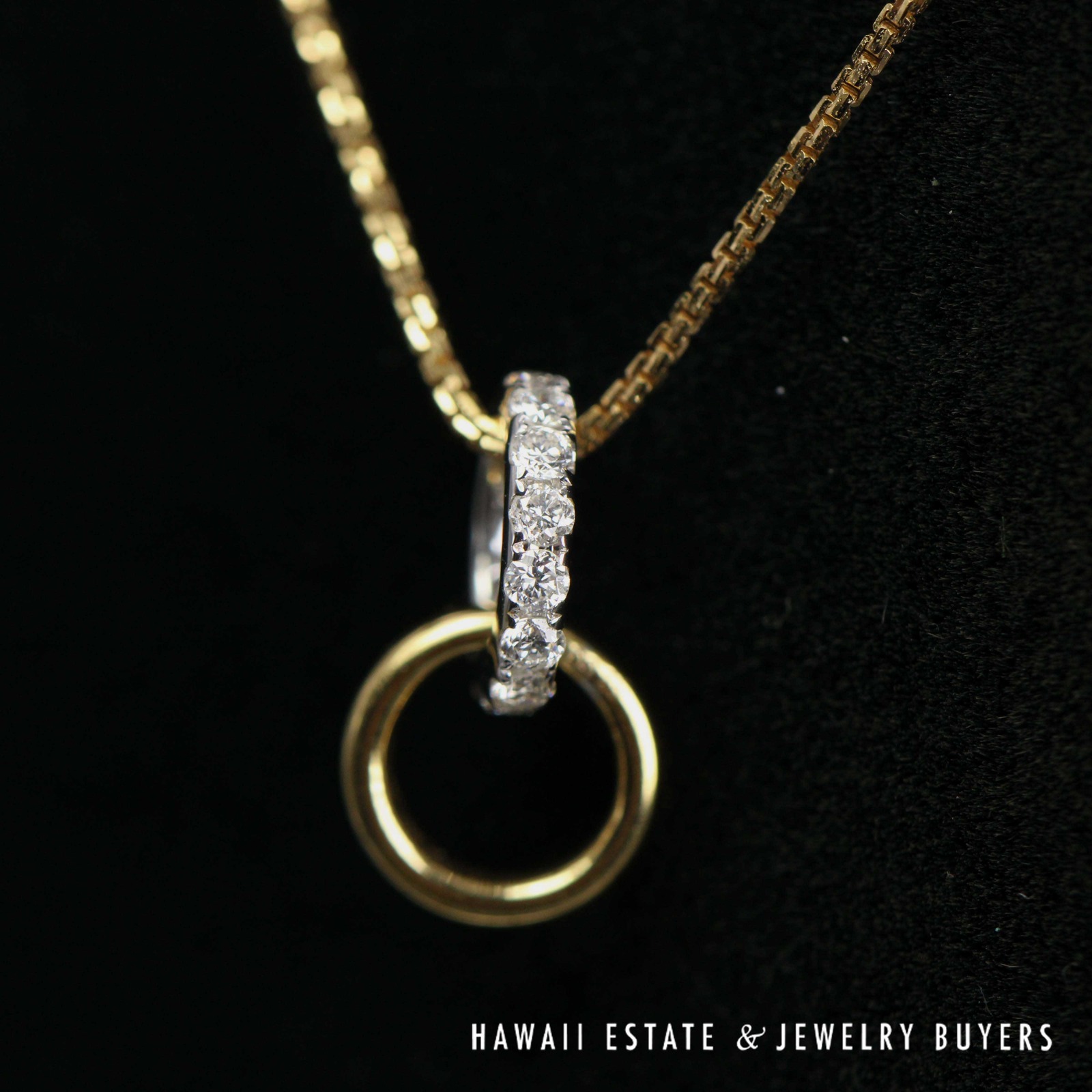 0.22ct Diamond Circle Pendant 18k Yellow Gold with 18" Adjustable Chain, 2.7g - Image 7