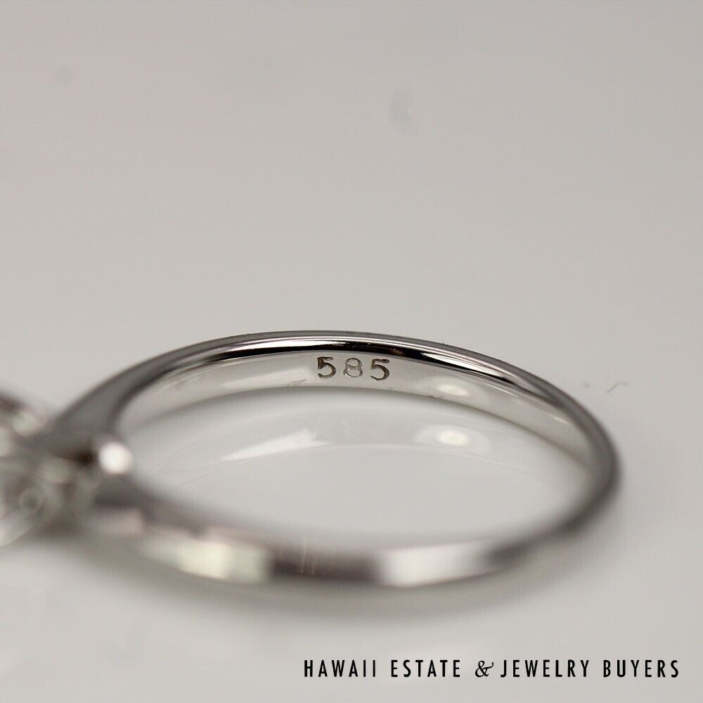 0.30CT Round Brilliant Diamond 14K White Gold Solitaire Engagement Ring Sz 4.25 - Image 5