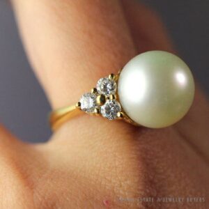 South Sea Pearl & 1CTW Diamond 18K Yellow Gold Ring w/ Appraisal