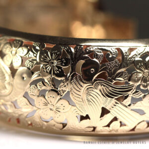 Ming's Hawaii Bird in Plum Blossom Large 30mm Hinged Bangle