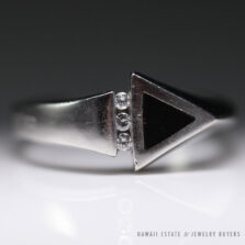 Bernard K Passman Black Coral 18K White Gold Diamond Ring