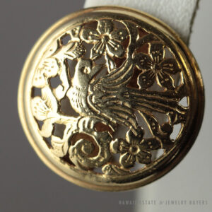 Ming's Hawaii Bird in Plum Blossom Round Earrings