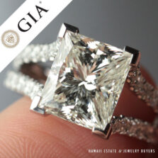 4.02ct Princess Cut Diamond Ring GIA H, VS1