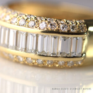 2.2CTW Diamond Baguette 18K Yellow Gold Ring