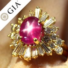 GIA CERTIFIED NATURAL SRI LANKA STAR RUBY & DIAMOND 14K YELLOW GOLD RING (SZ 8.5) W/ GEMOLOGIST APPRAISAL