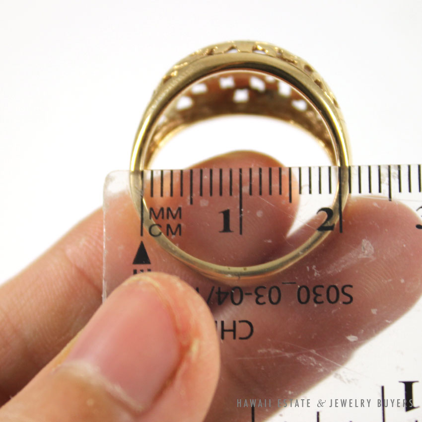 MING'S HAWAII FOUR SEASONS FLOWER 14K YELLOW GOLD RING (SZ 10) - Image 2