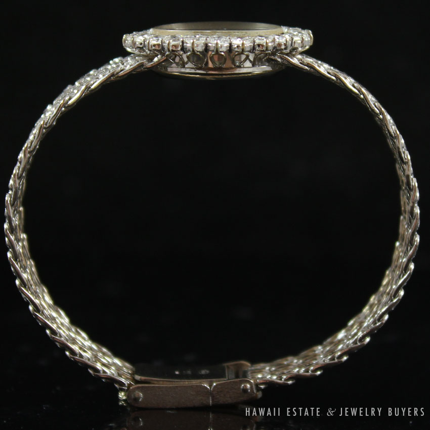 UNIVERSAL GENEVE LADIES 18K WHITE GOLD DIAMOND WRIST WATCH - Image 3