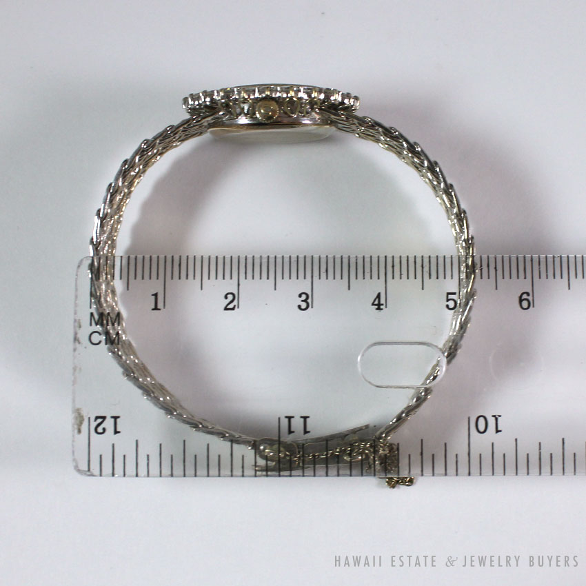 UNIVERSAL GENEVE LADIES 18K WHITE GOLD DIAMOND WRIST WATCH - Image 2