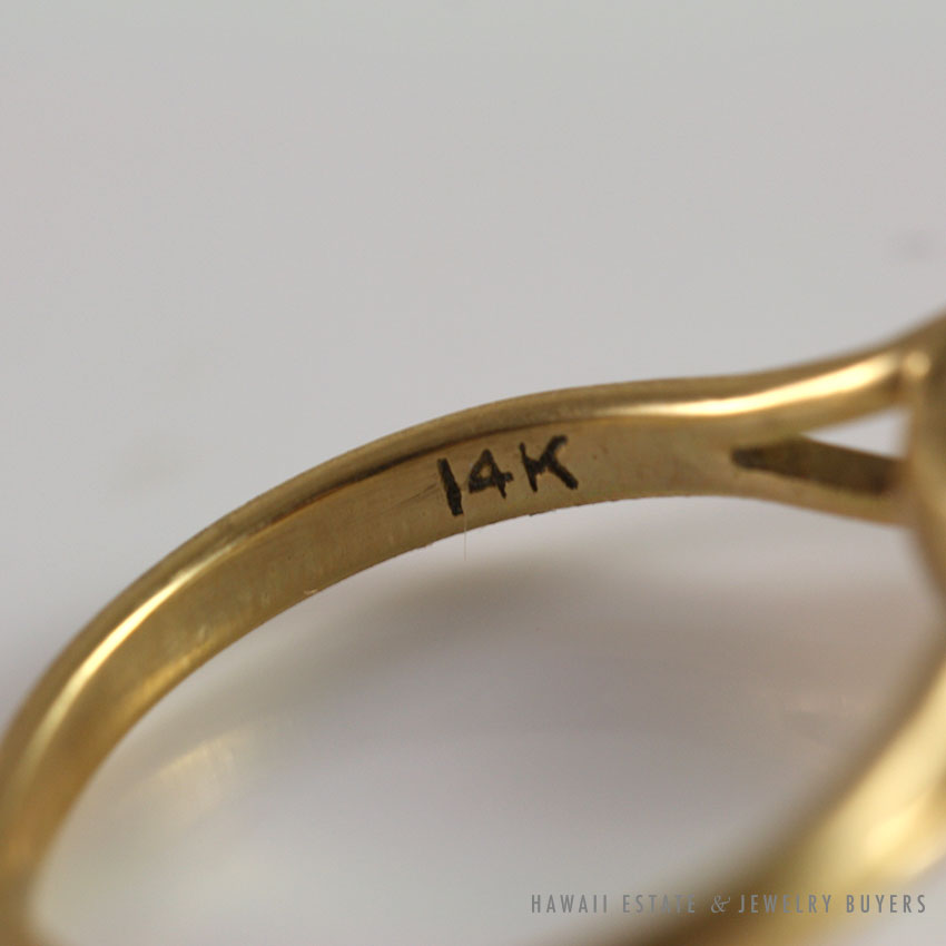 MING'S HAWAII PEARL 14K YELLOW GOLD RING SIZE 5.5 - Image 2