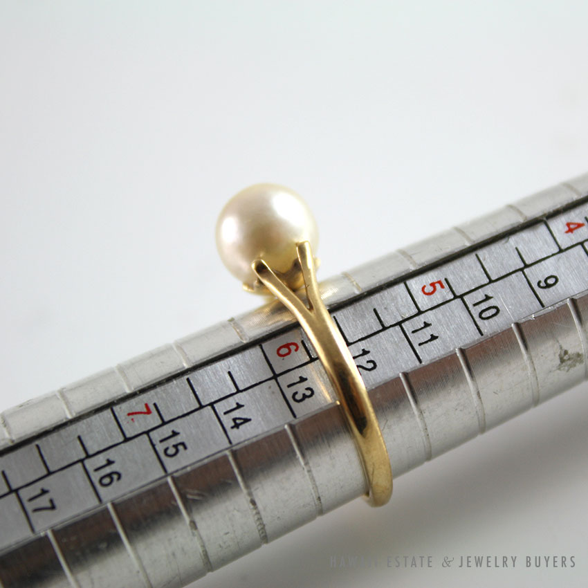 MING'S HAWAII PEARL 14K YELLOW GOLD RING SIZE 5.5 - Image 4