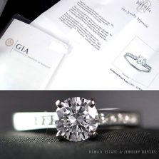 .91CT ROUND DIAMOND BLUE NILE PLATINUM ENGAGEMENT .29CTW PRINCESS CUT SETTING RING (SIZE 4)