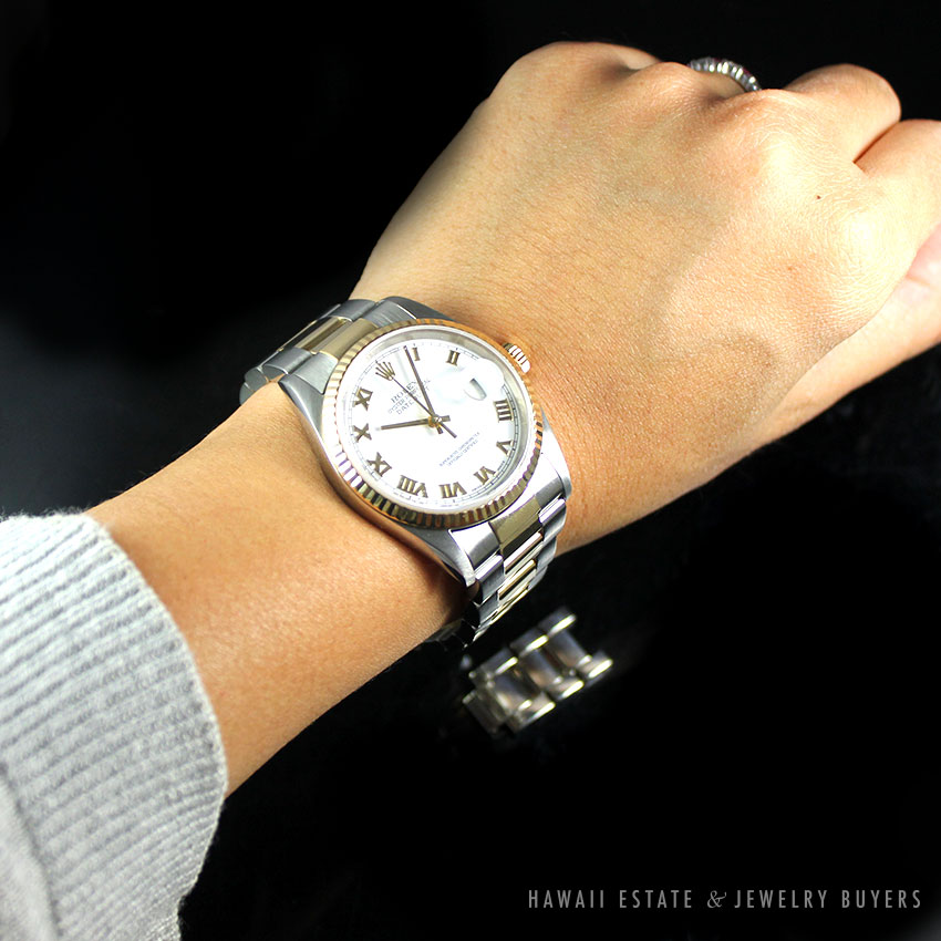 ROLEX DATEJUST REF 16233 18K YELLOW GOLD & STAINLESS STEEL AUTOMATIC 36MM WATCH - Image 2