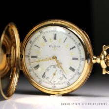 ANTIQUE HUNTER'S CASE ELGIN 14K YELLOW GOLD POCKET WATCH W/ PAPER APPRAISAL