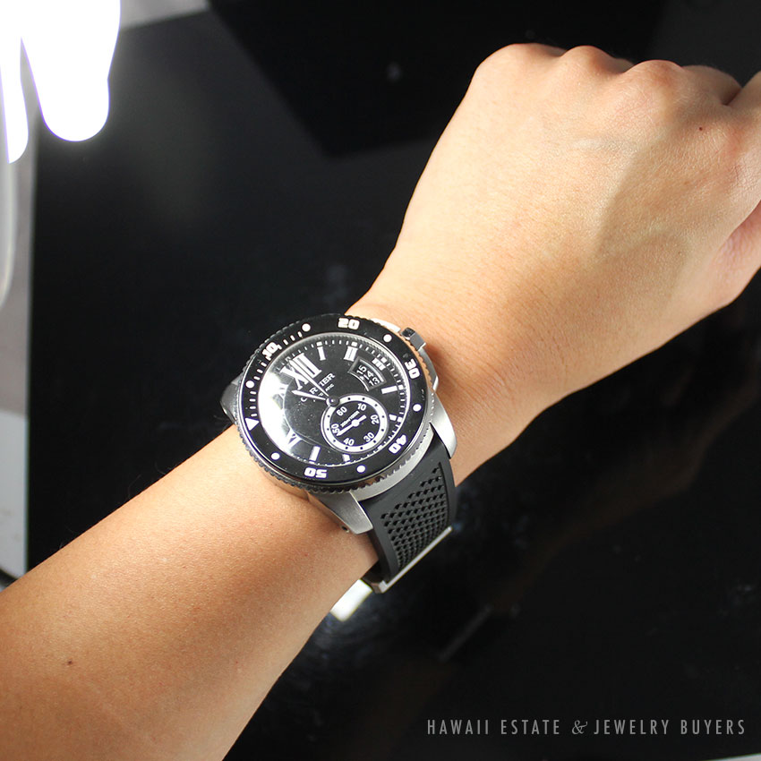CARTIER CALIBRE DE CARTIER DIVER WATCH W7100056 STAINLESS STEEL RUBBER WATCH - Image 2