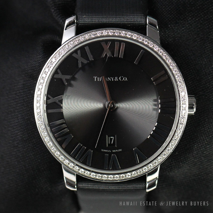 Tiffany & Co. Authentic Diamond Atlas Dome Stainless Steel Watch