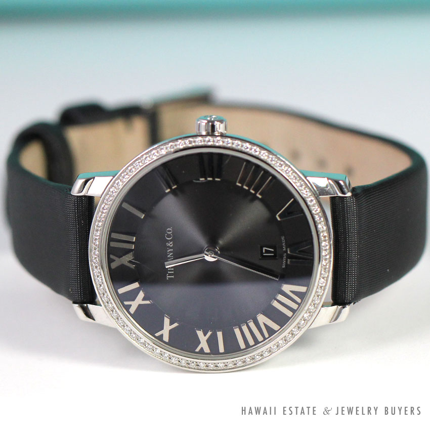 Tiffany & Co. Authentic Diamond Atlas Dome Stainless Steel Watch - Image 2