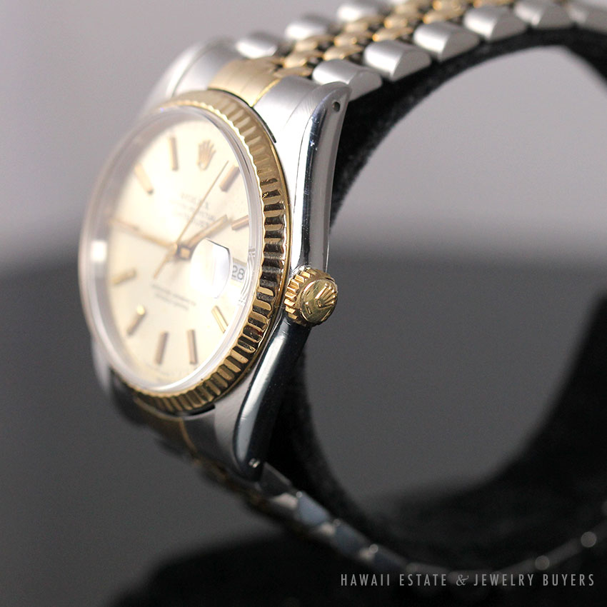 ROLEX DATEJUST 36MM SS & 18K YELLOW GOLD TWO TONE CHAMPAGNE DIAL REF 16233 WATCH W/ BOX - Image 2