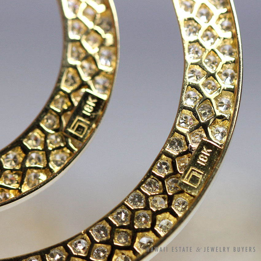 7.95ctw Diamond Pave 18K Yellow Gold Bernard Hurtig Clip Earrings w/ Appraisal - Image 2