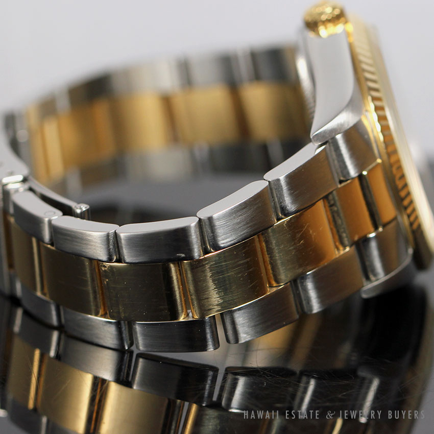 1990 ROLEX MEN’S 34MM OYSTER PERPETUAL NO-DATE REF 14233 TWO TONE WRIST WATCH - Image 2