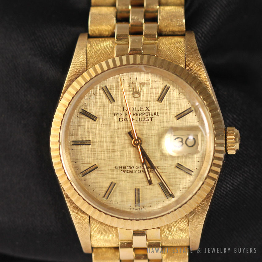 ROLEX PRESIDENT DATEJUST FLORENTINE REF 15037 YELLOW GOLD WATCH W/ BOX - Image 2