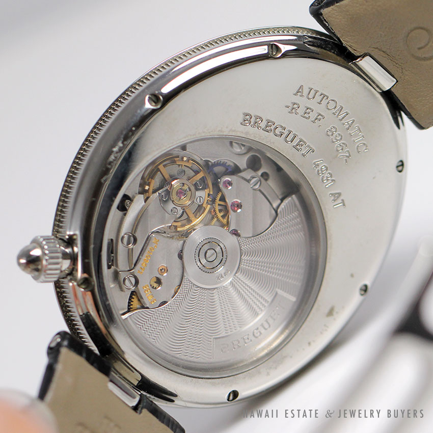 Breguet Reine de Naples Ref 8967 Mother-of-Pearl 44x34.9mm Steel Alligator Watch - Image 3