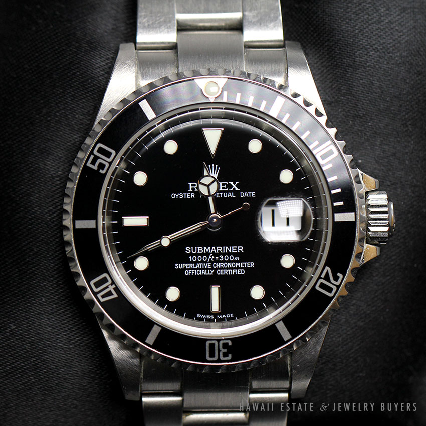 ROLEX SUBMARINER 40MM 16610 BLACK STAINLESS STEEL WATCH W/ ORIGINAL BOX